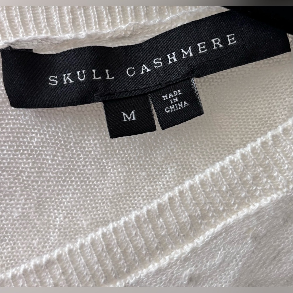 Skull Cashmere — Sweater Women's White Linen Sweater Sz M - Picture 3 of 5